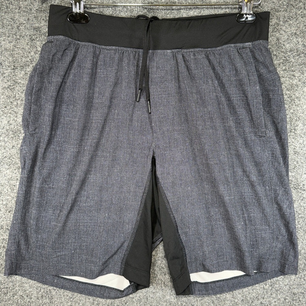 Lululemon Athletica Tech Per Compression Lined Shorts Mens L Gray Heathered 9" - Picture 1 of 11